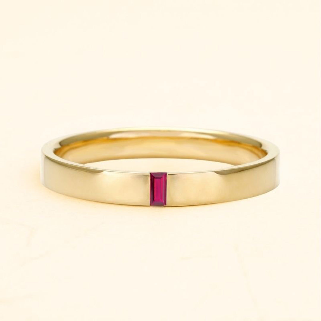 Agni baguette ruby ring for men