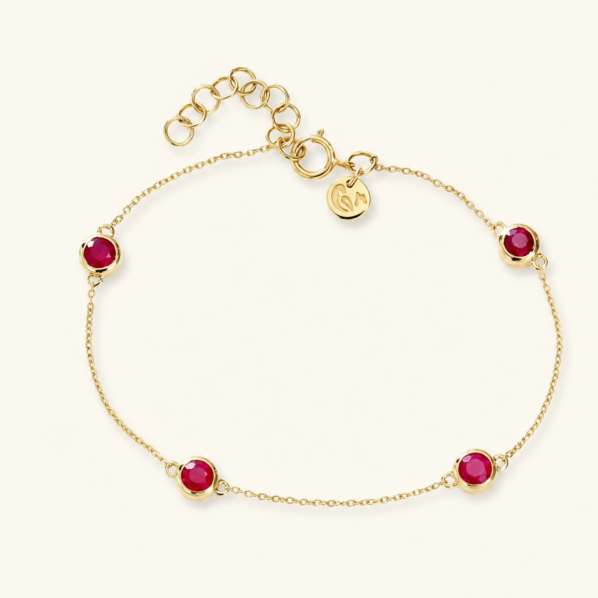 Dhanya ruby bracelet in gold