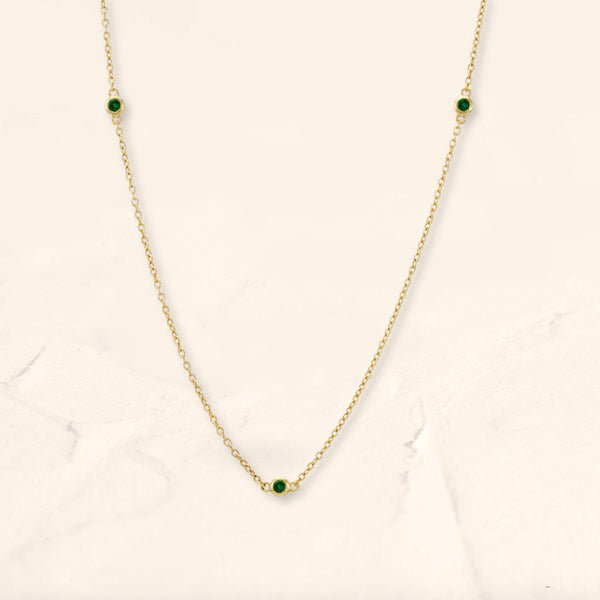 Gold-vermeil and emerald choker necklace