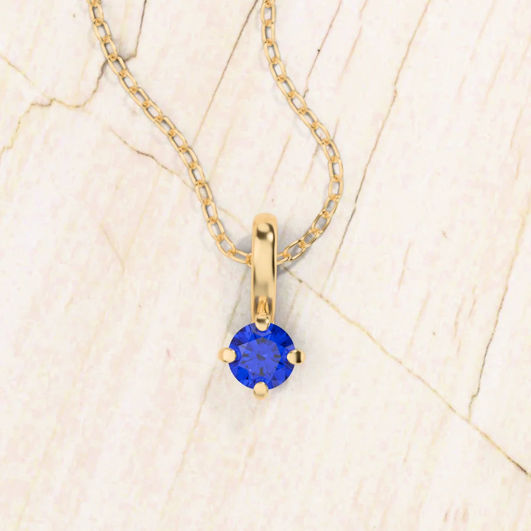 Sapphire necklace in 18K yellow gold