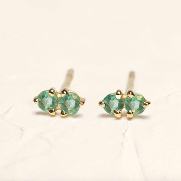 Prema earrings in 18-carat vermeil gold and emerald