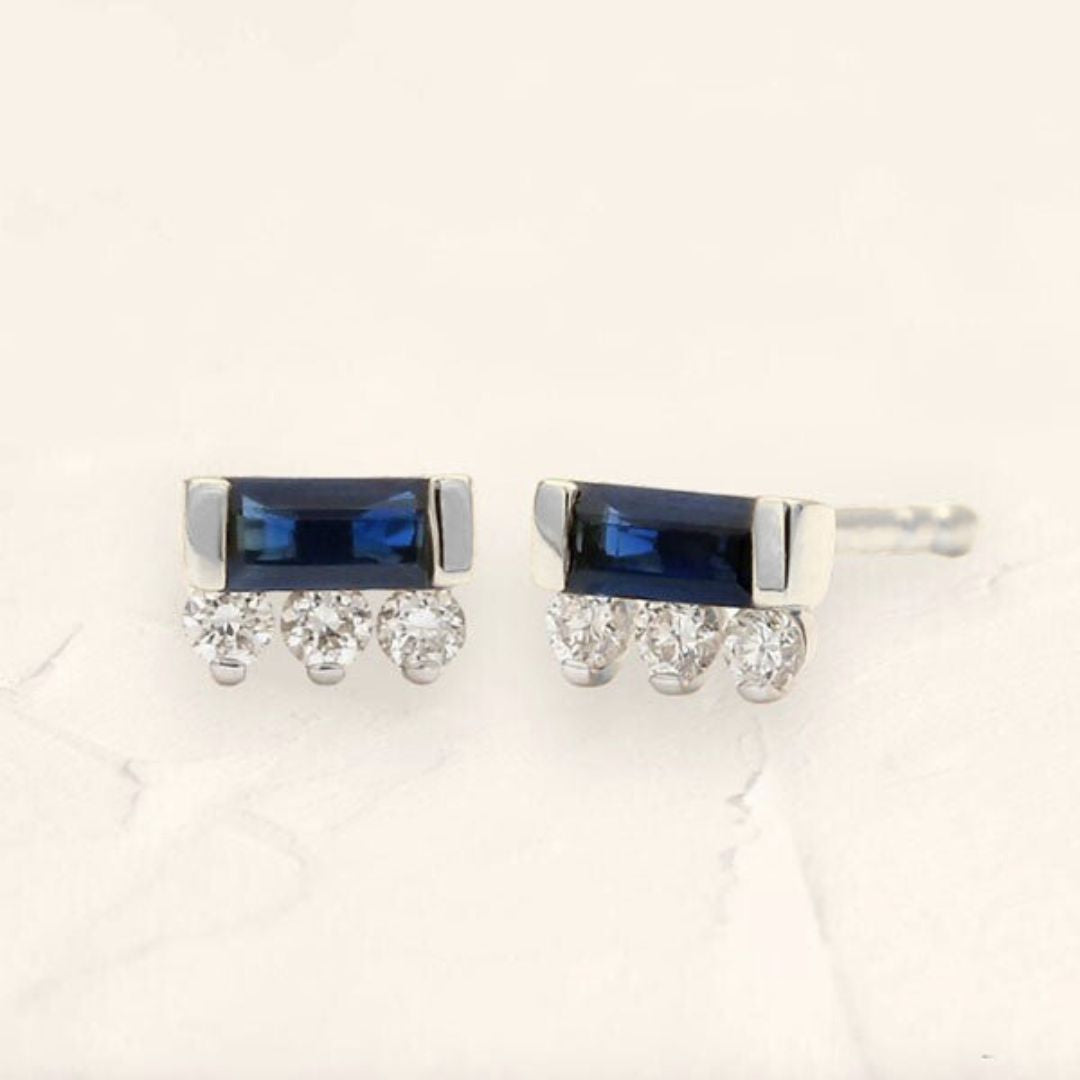 Prana sapphire earrings white gold