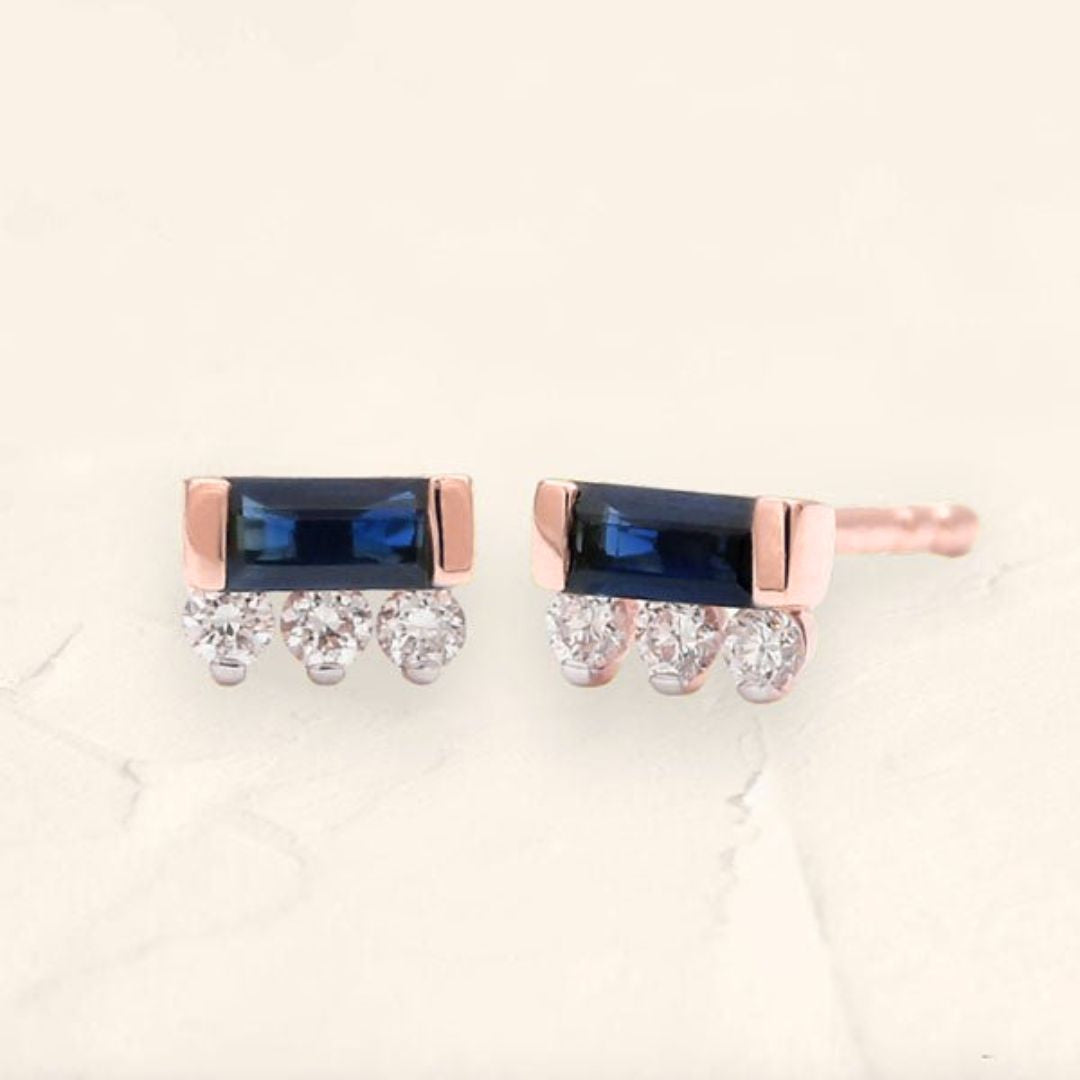 Prana sapphire earrings rose gold