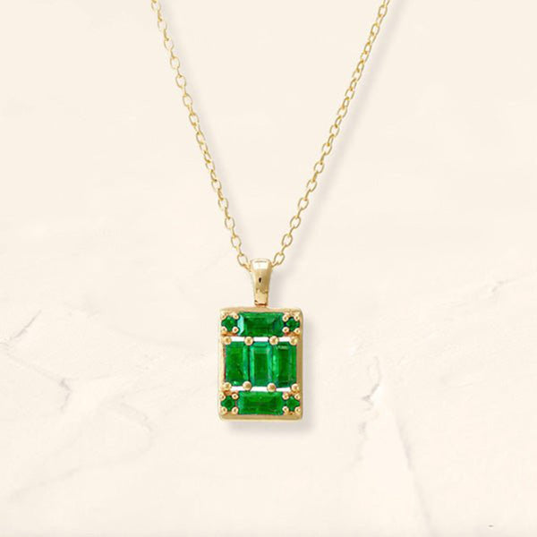 Atma geometric emerald necklace