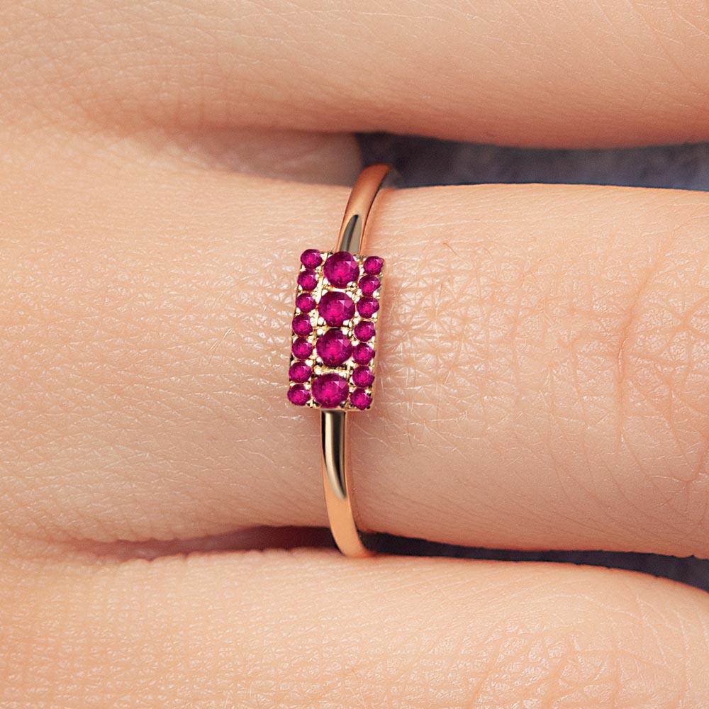 Sapna XL rectangular decorative ruby ​​ring