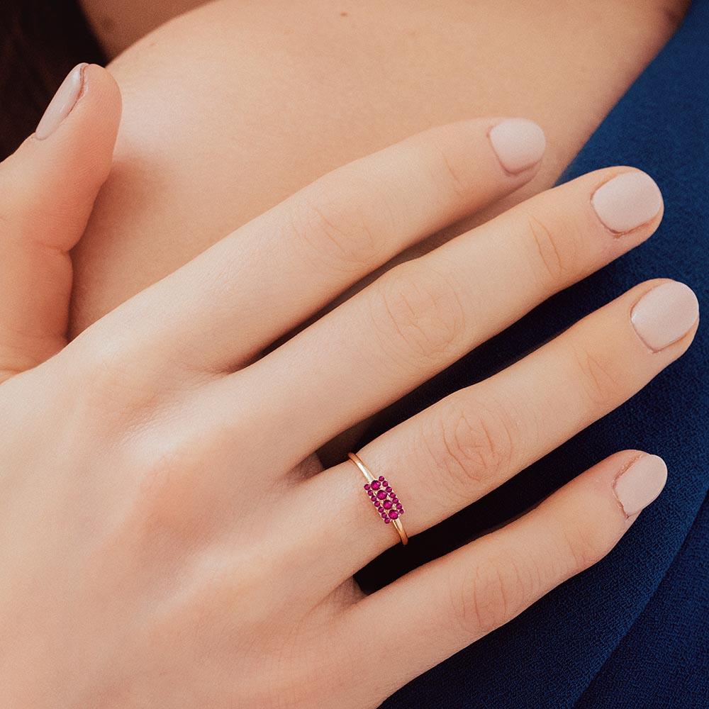 Sapna XL rectangular ruby ​​ring