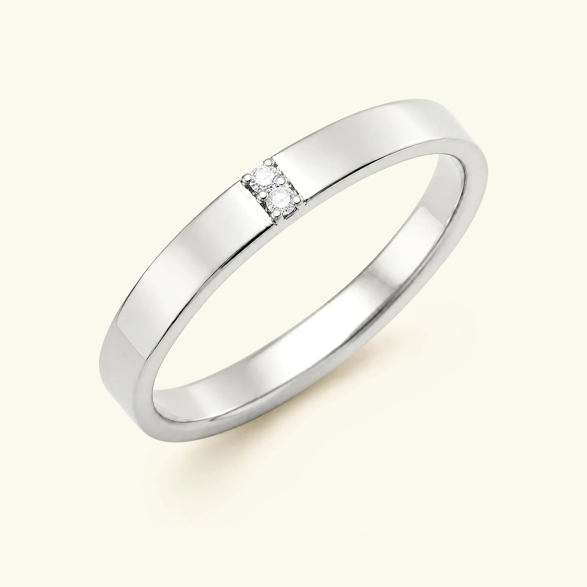 Alliance diamant pour homme en or blanc