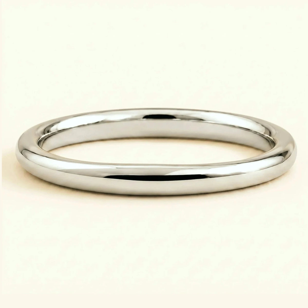 Shunya 3mm 18K white gold half-bangle wedding ring for men