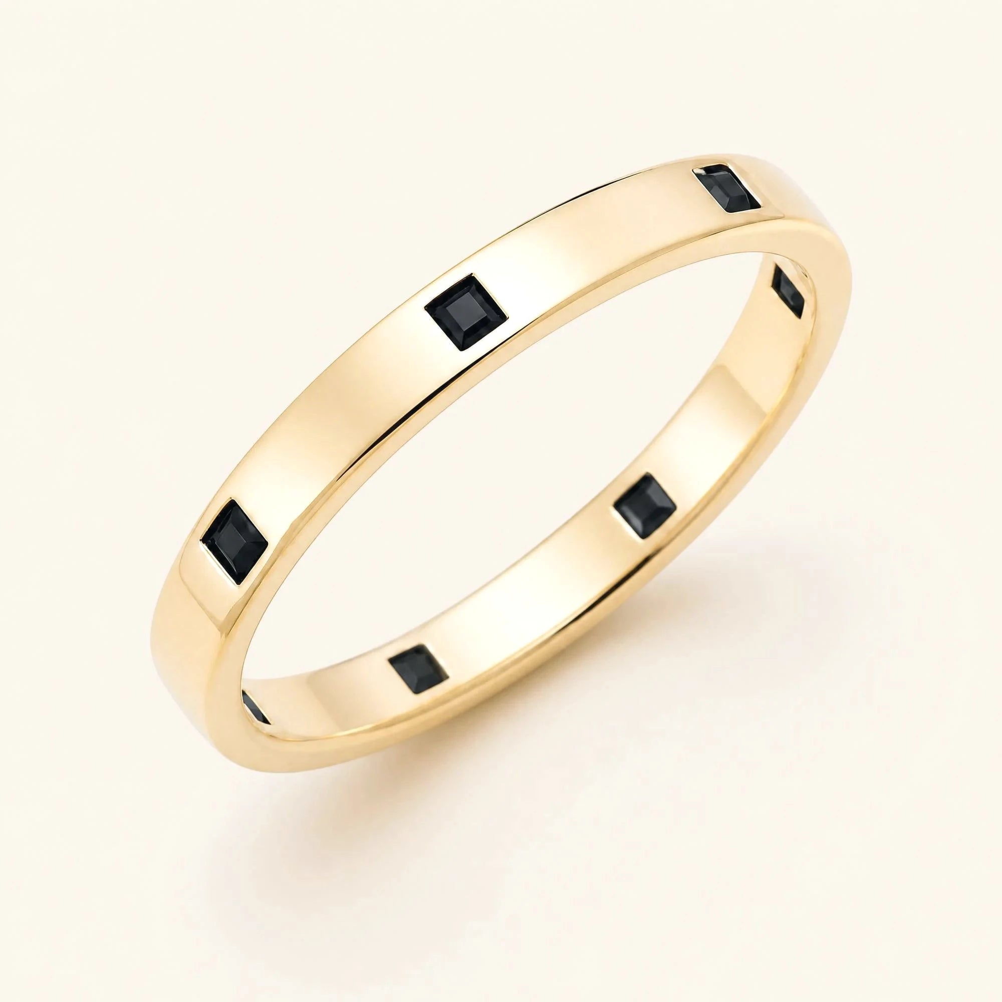 Alliance princesse de diamants noirs pour homme en or jaune