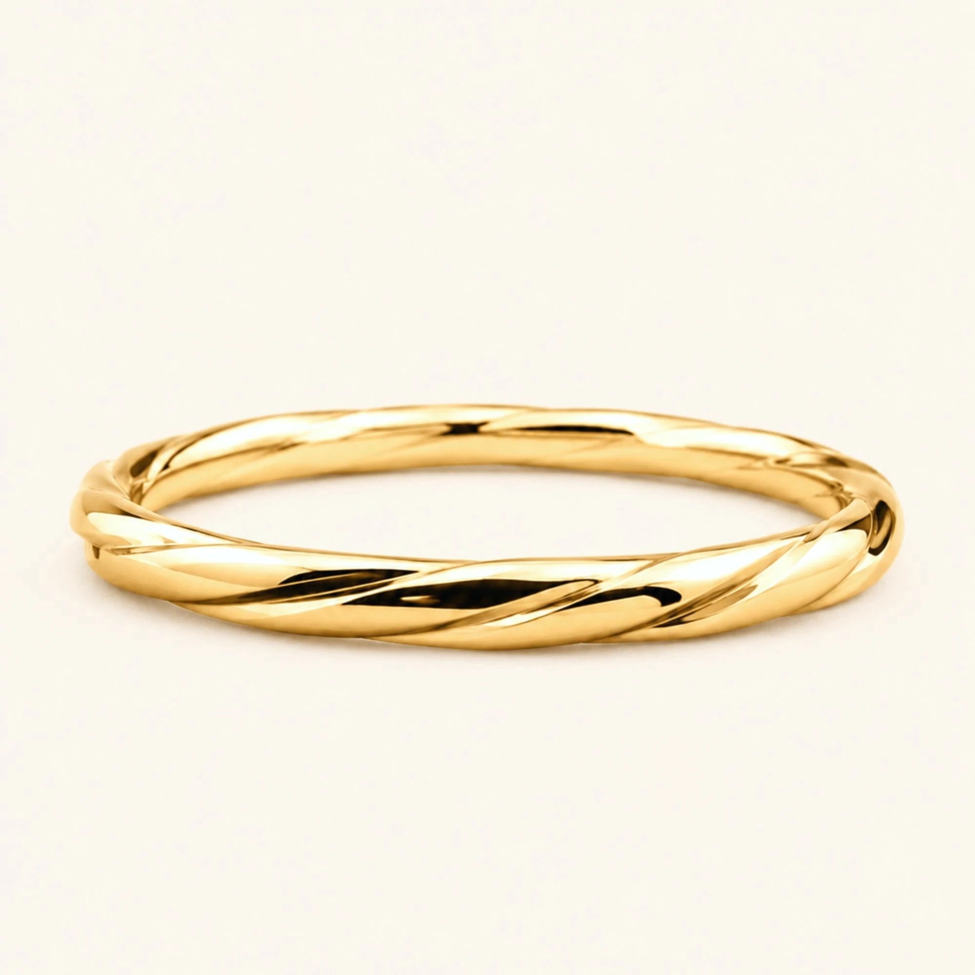 Vasuki twisted men's wedding band in 18k yellow gold, coiled ring