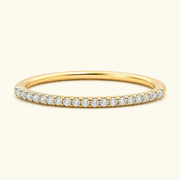 Alliance fine éternité pavée de diamants - bague Shadi en or jaune 18 carats