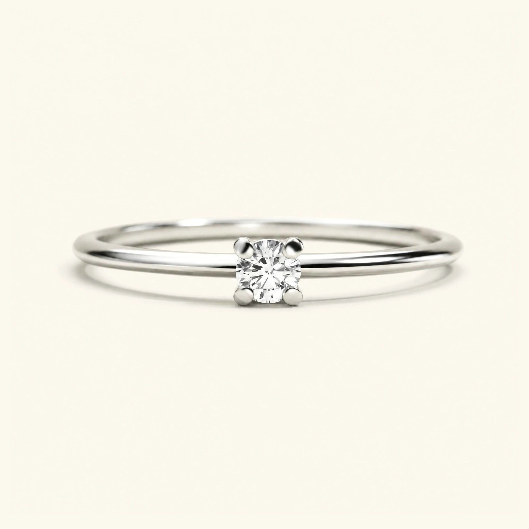 White gold solitaire diamond ring Saral