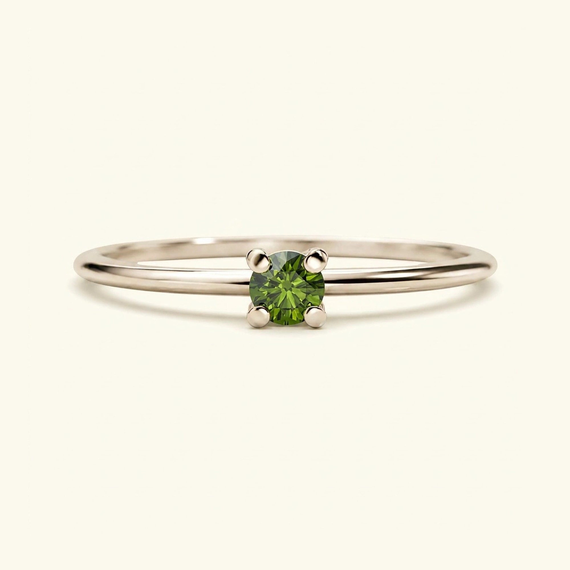 bague diamant vert or blanc Saral
