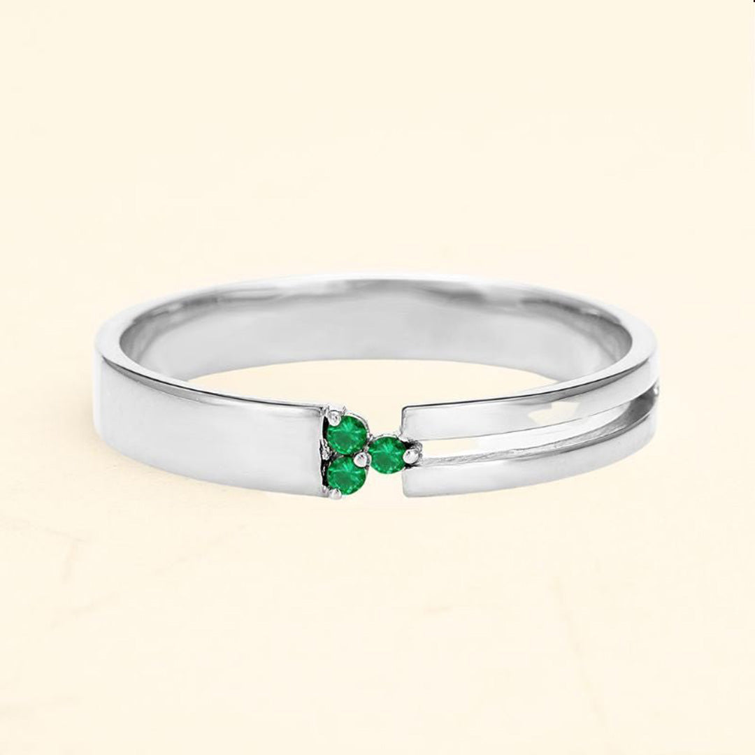 Bague or rose 18 carats Vibhu en emeraude unisexe