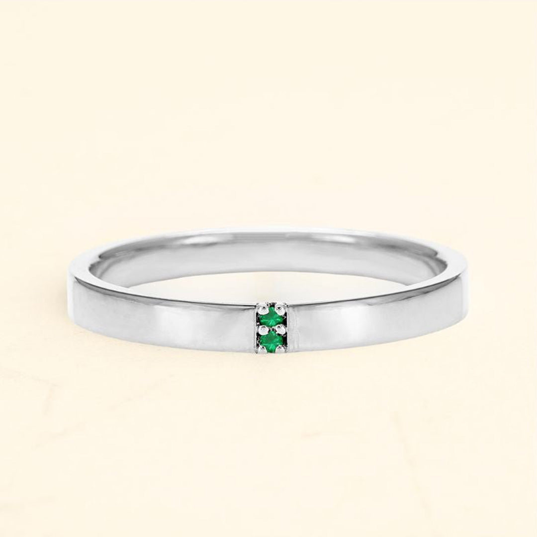 Bague en or blanc 18 carats emeraude Kabir pour homme