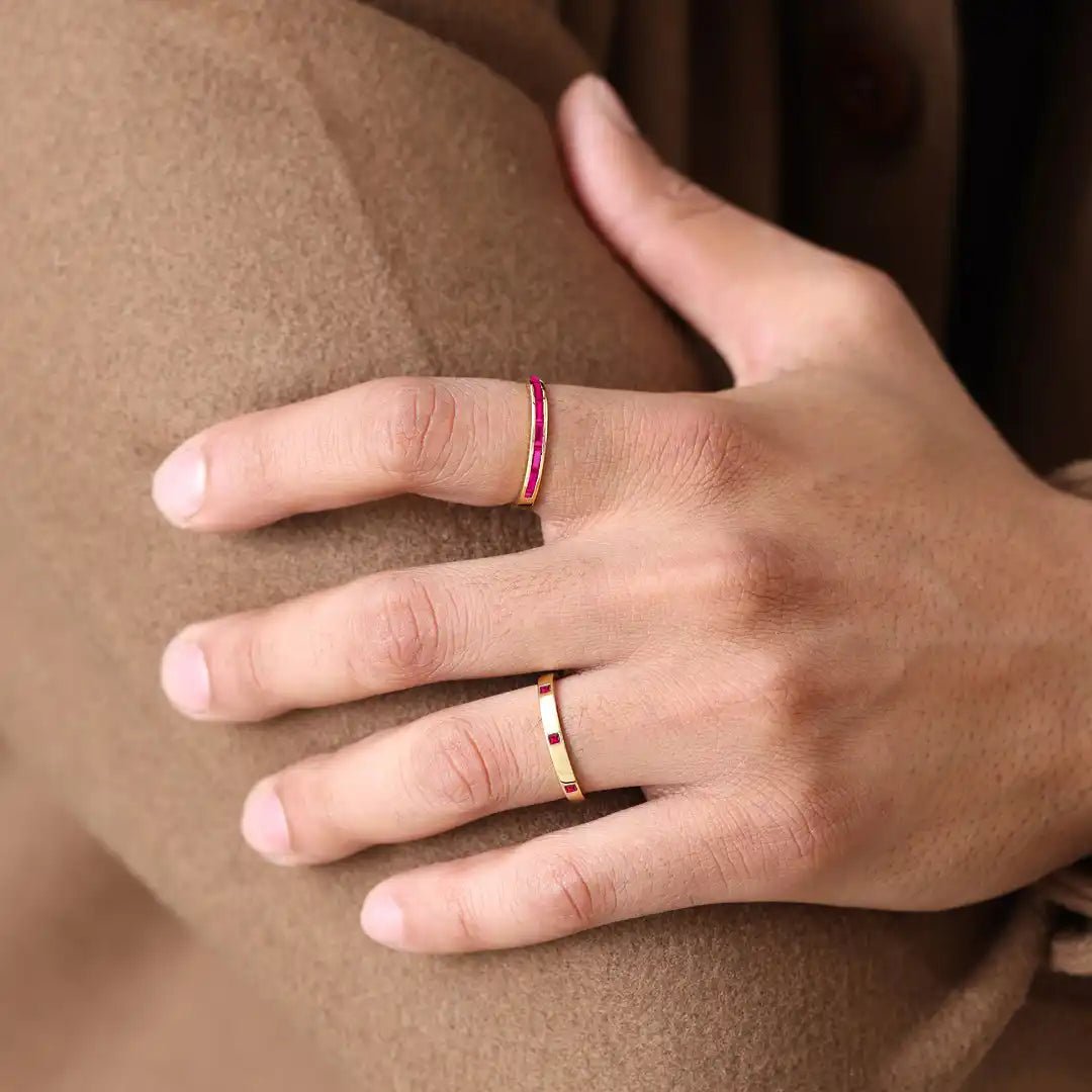 bague en Rubis Mangal et Viyom or 18 carats pour homme