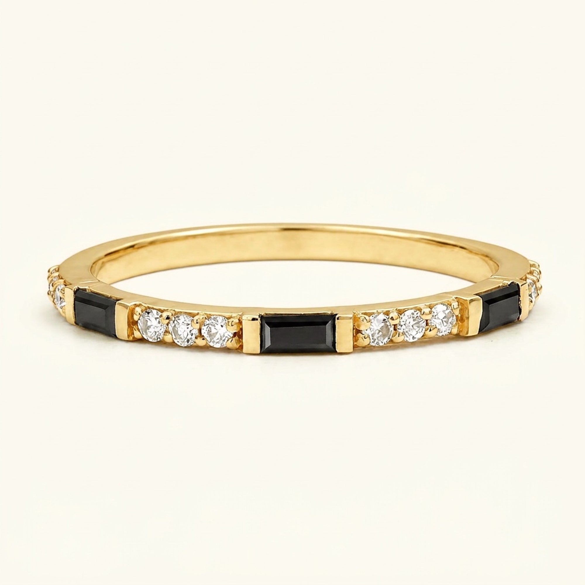 Bague alliance Moksha semi éternité diamant noir