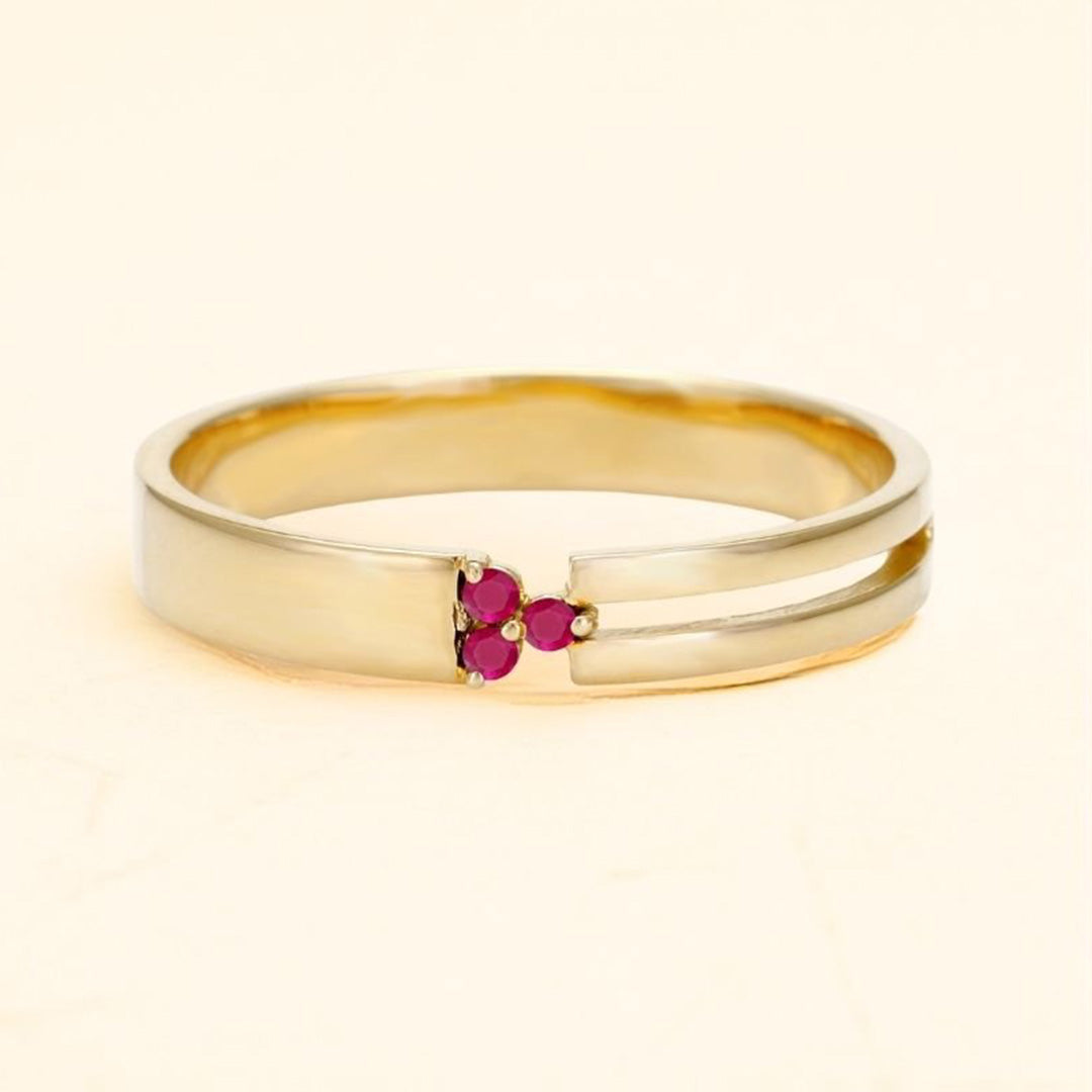 Bague Vibhu rubis et or unisexe