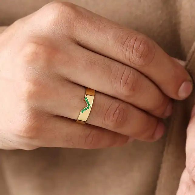 Bague homme Rudra emeraude or 18 carats