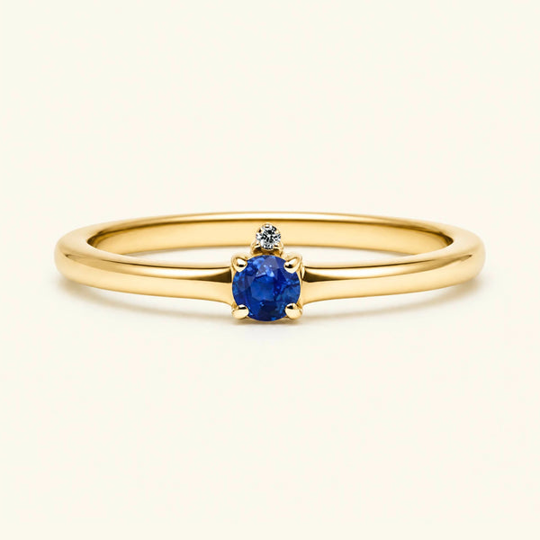 Bague de fiançailles solitaire saphir en or jaune