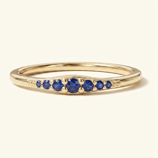 Bague Sushma en or jaune sertie de saphirs