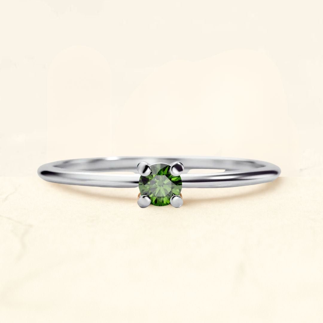 bague diamant vert or blanc Saral