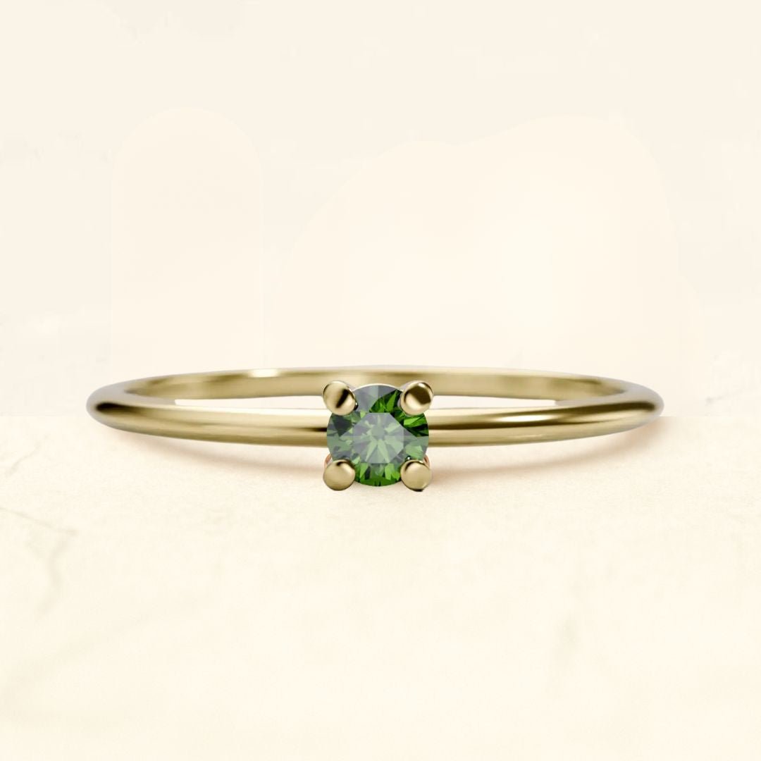 bague diamant vert or jaune Saral