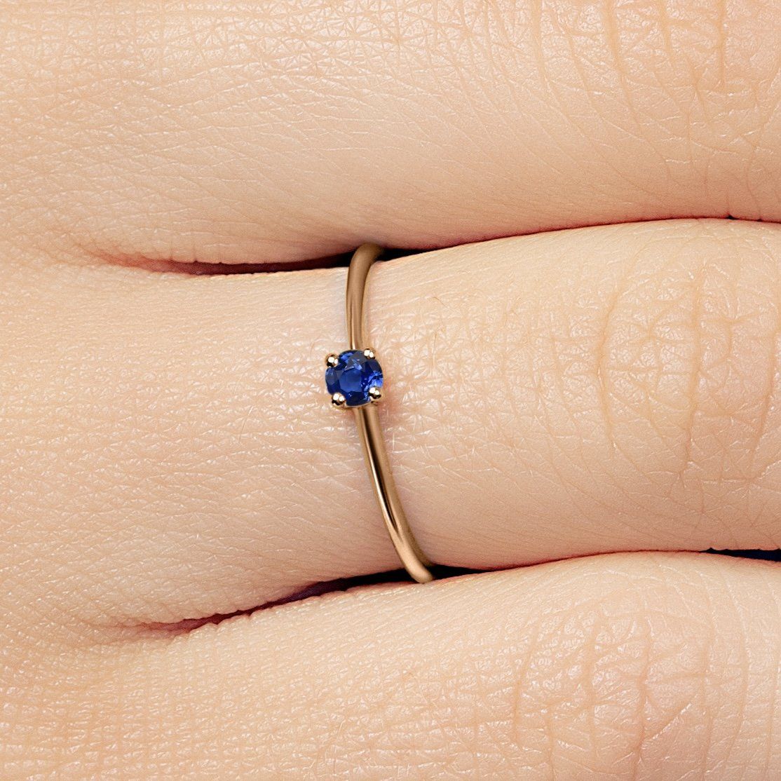 Saral solitaire ring with sapphire