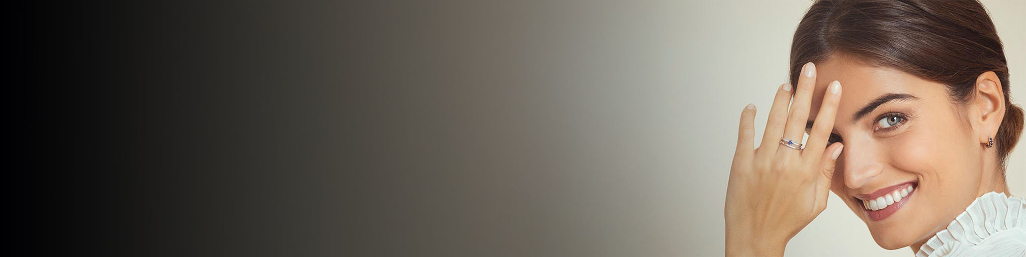 bague or blanc saphir kali