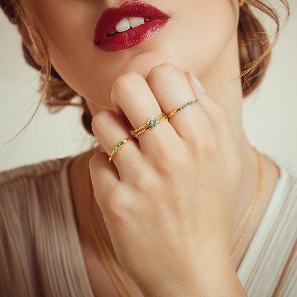 emerald and diamond engagement ring