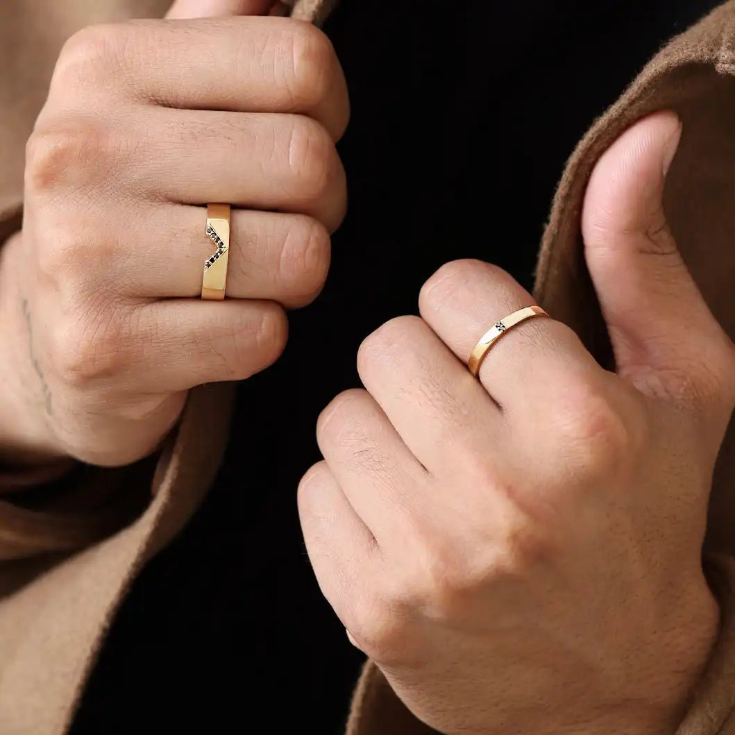 Kabir men's black diamond ring