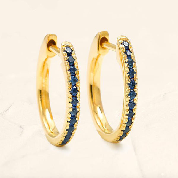 Ujala hoop earrings paved with sapphires in yellow gold