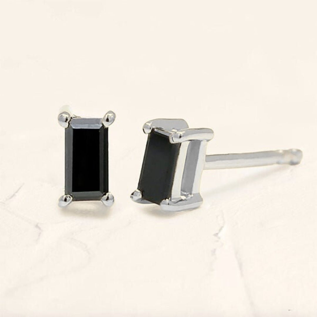 Shanti black diamond earrings in white gold