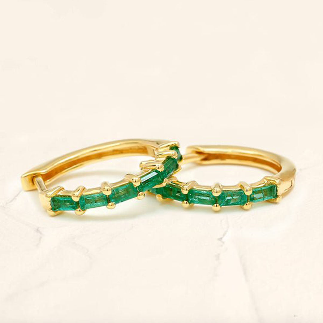 Creoles Yatra emeraude en vermeil