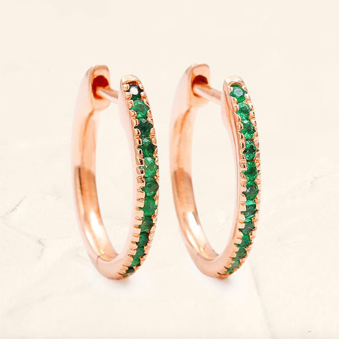 Ujala Emerald Hoop Earrings