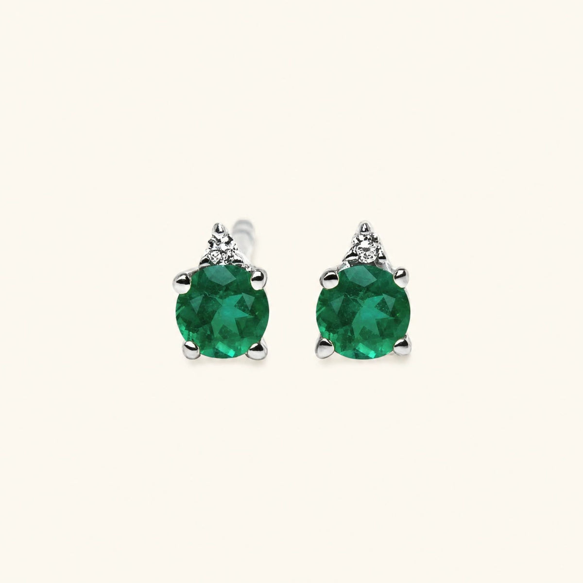 Devi Emerald Earrings - white gold