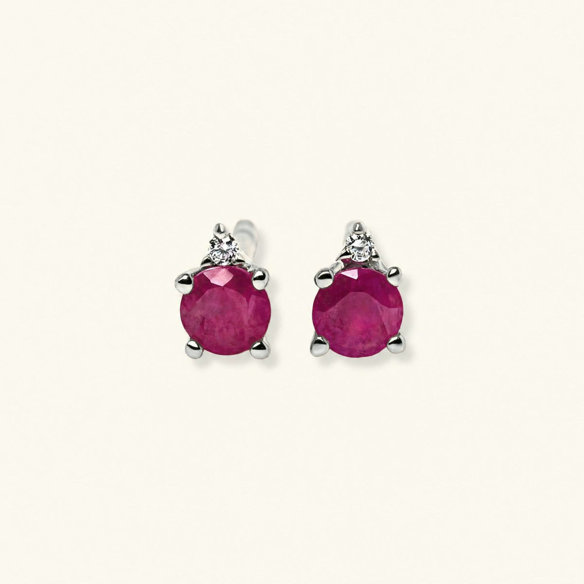 Devi Ruby Earrings - white gold