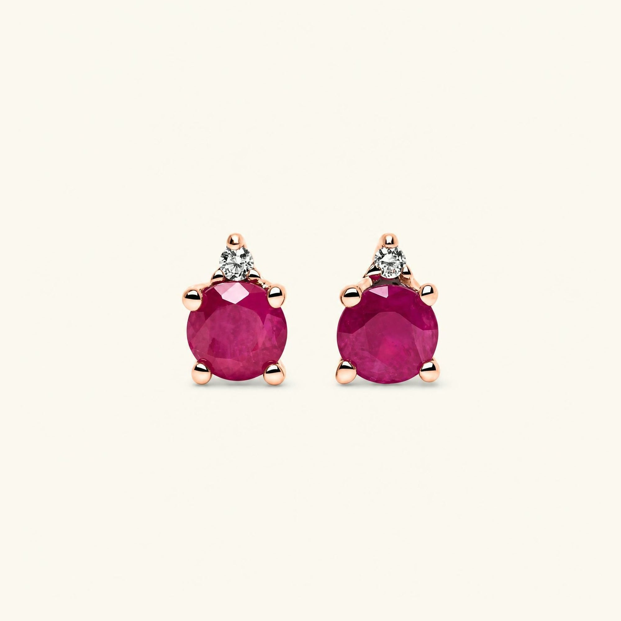Devi Ruby Earrings - rose gold