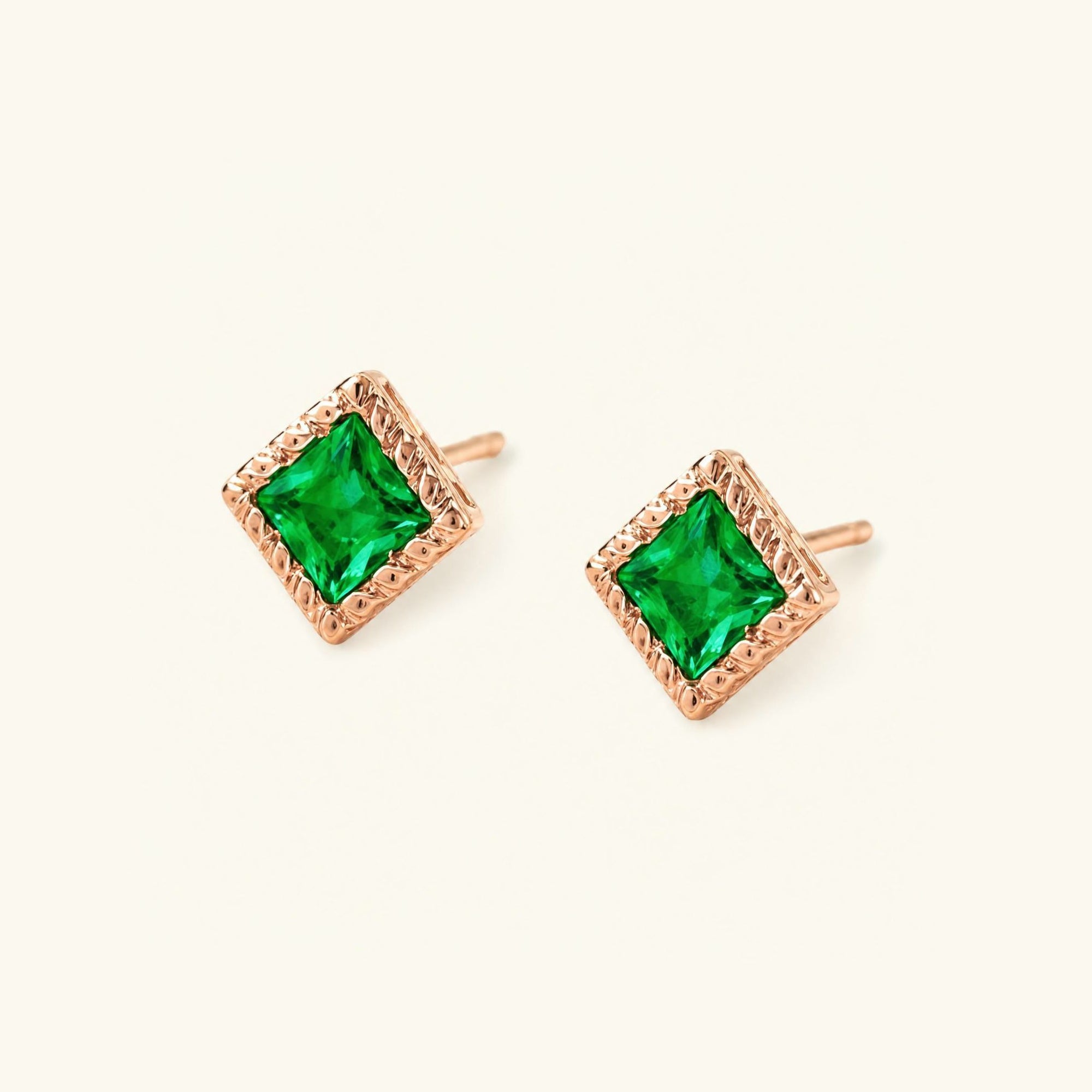 Indrani emerald earrings in rose gold