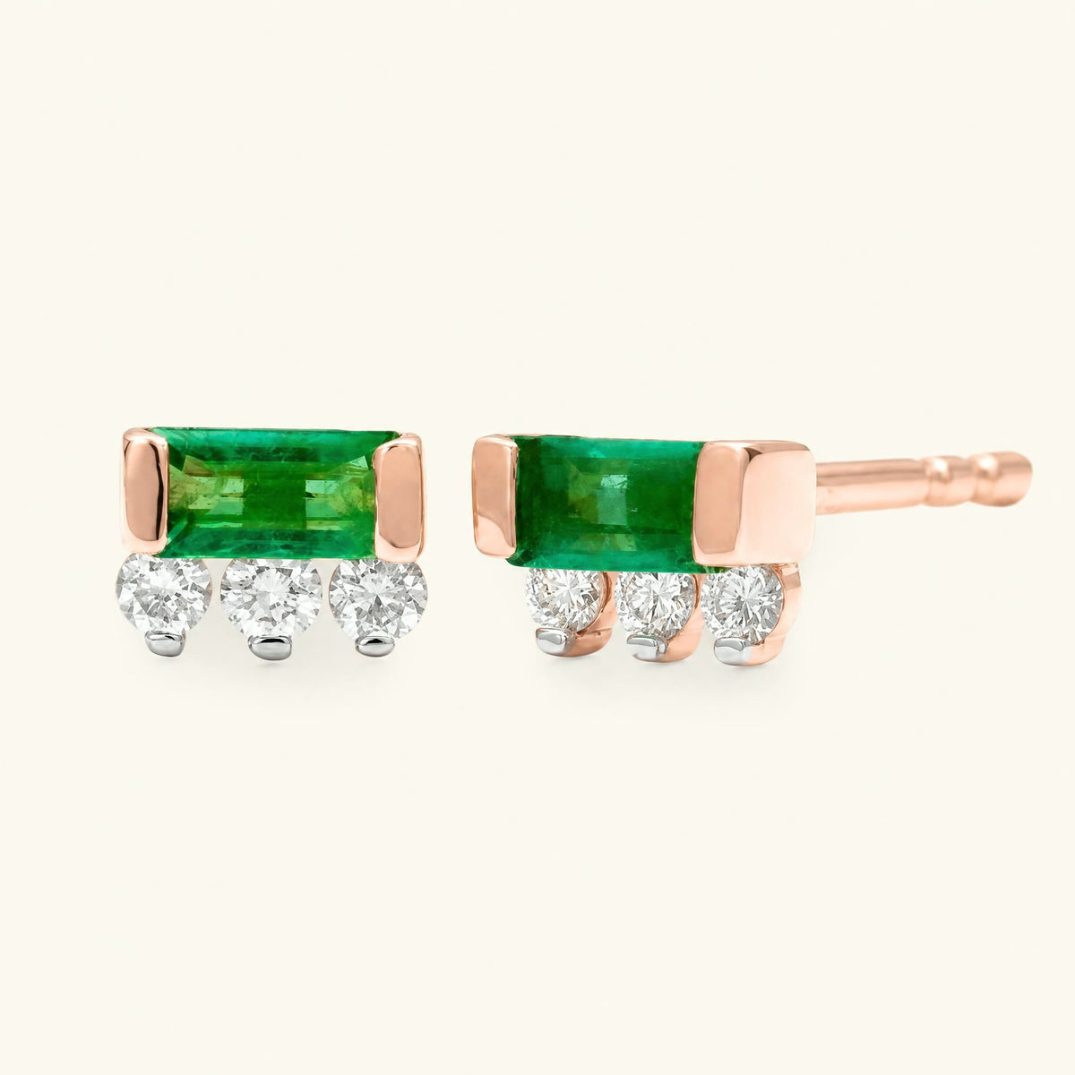 Prana emerald earrings rose gold