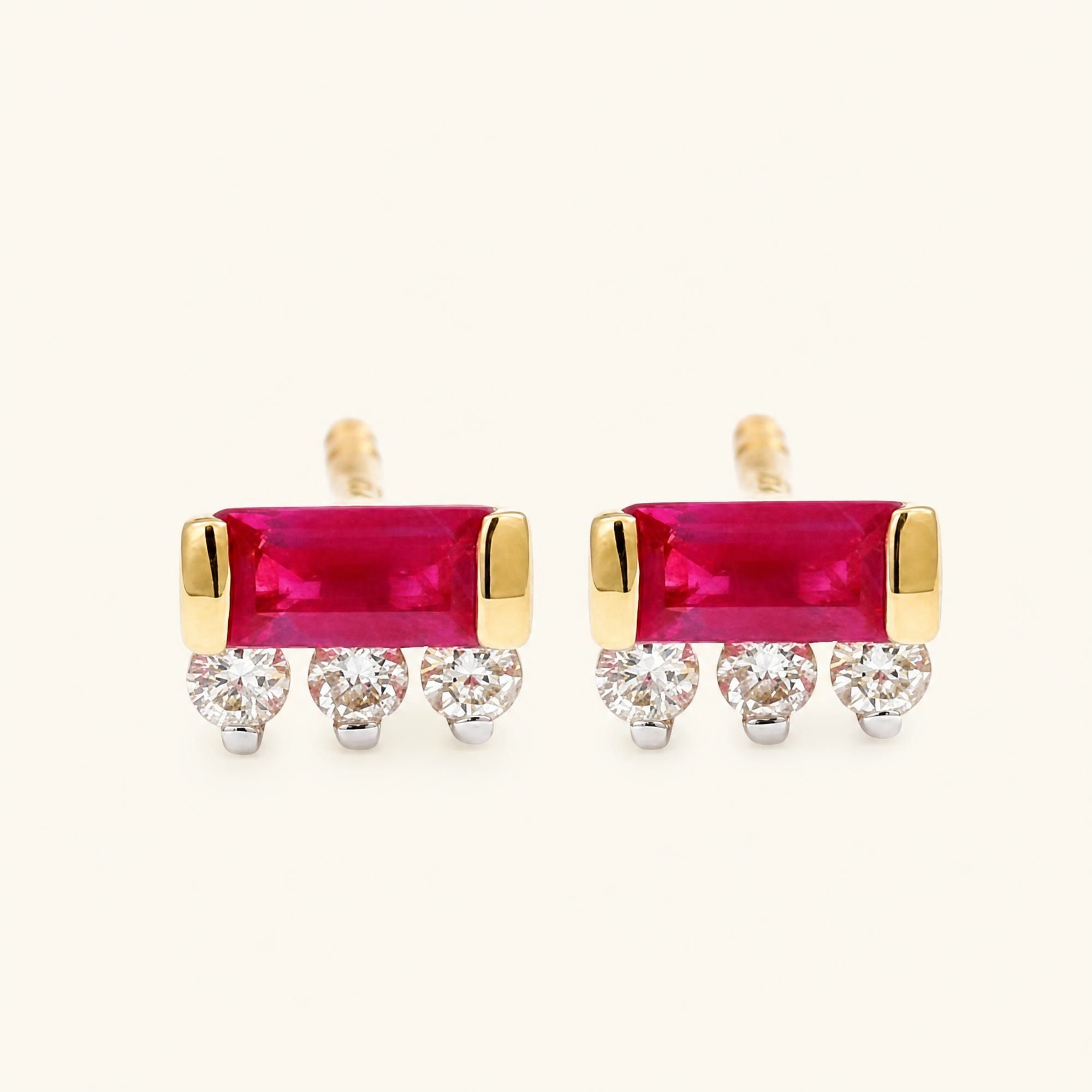 Prana ruby earrings yellow gold