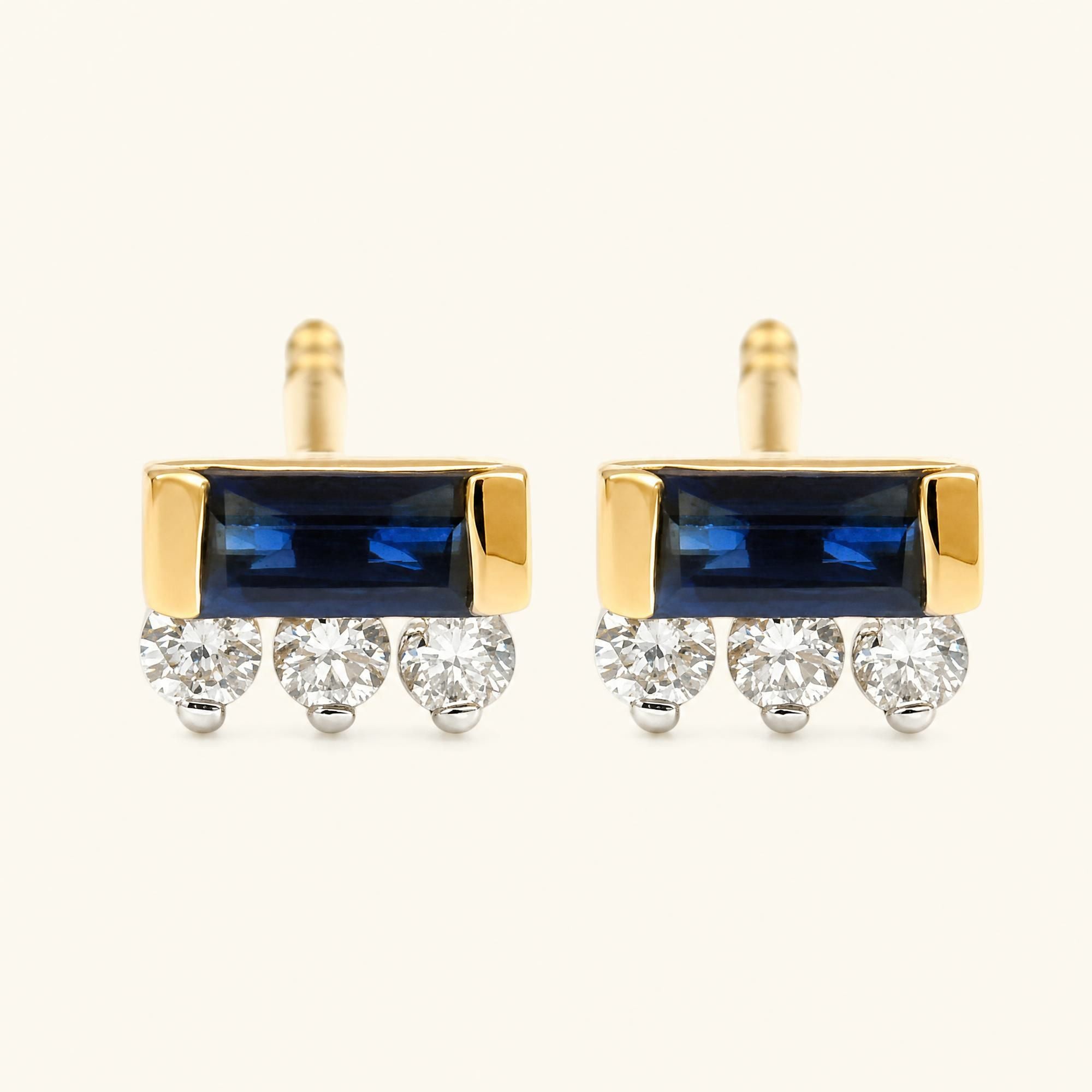 Prana sapphire earrings yellow gold