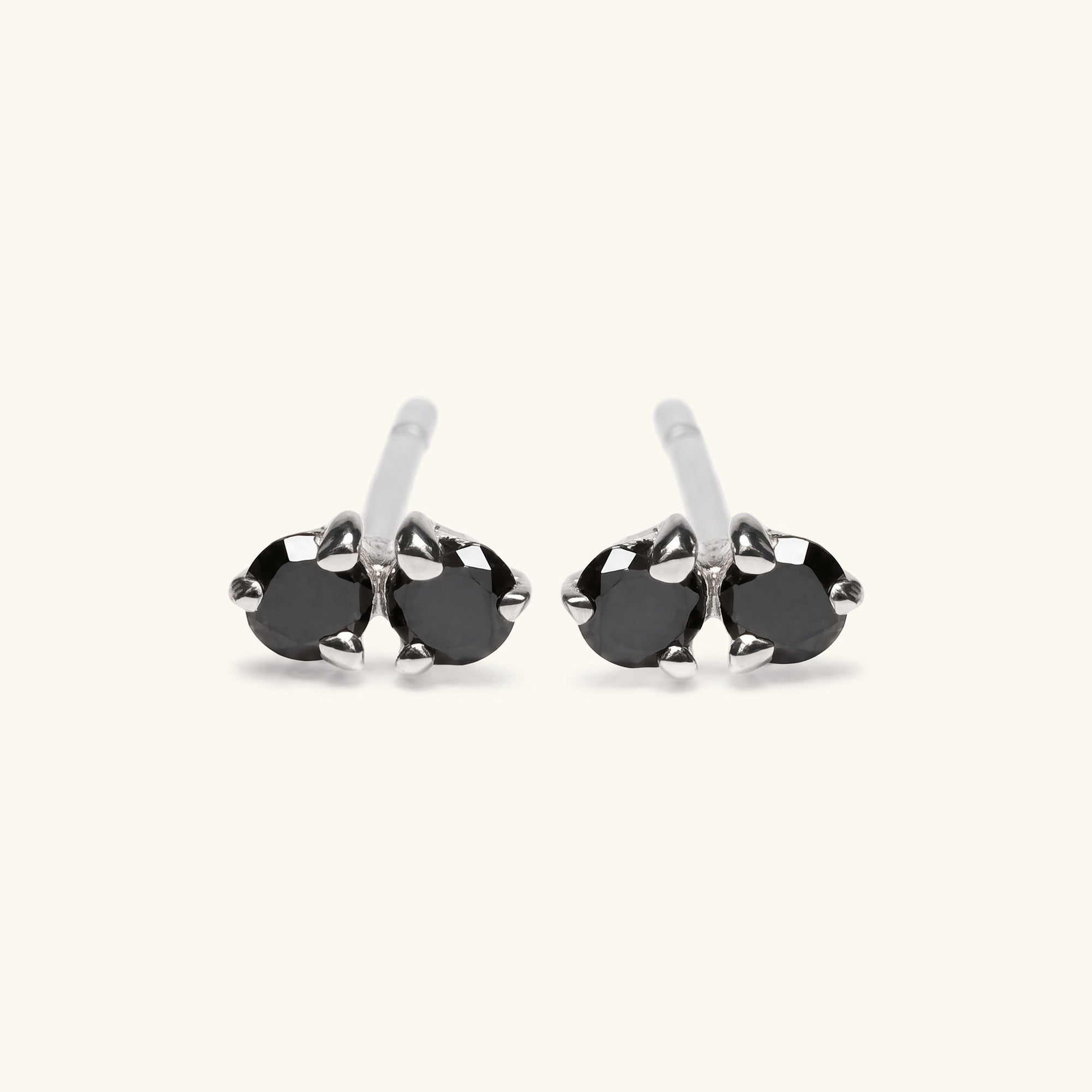 Prema Black Diamond Earrings - White Gold