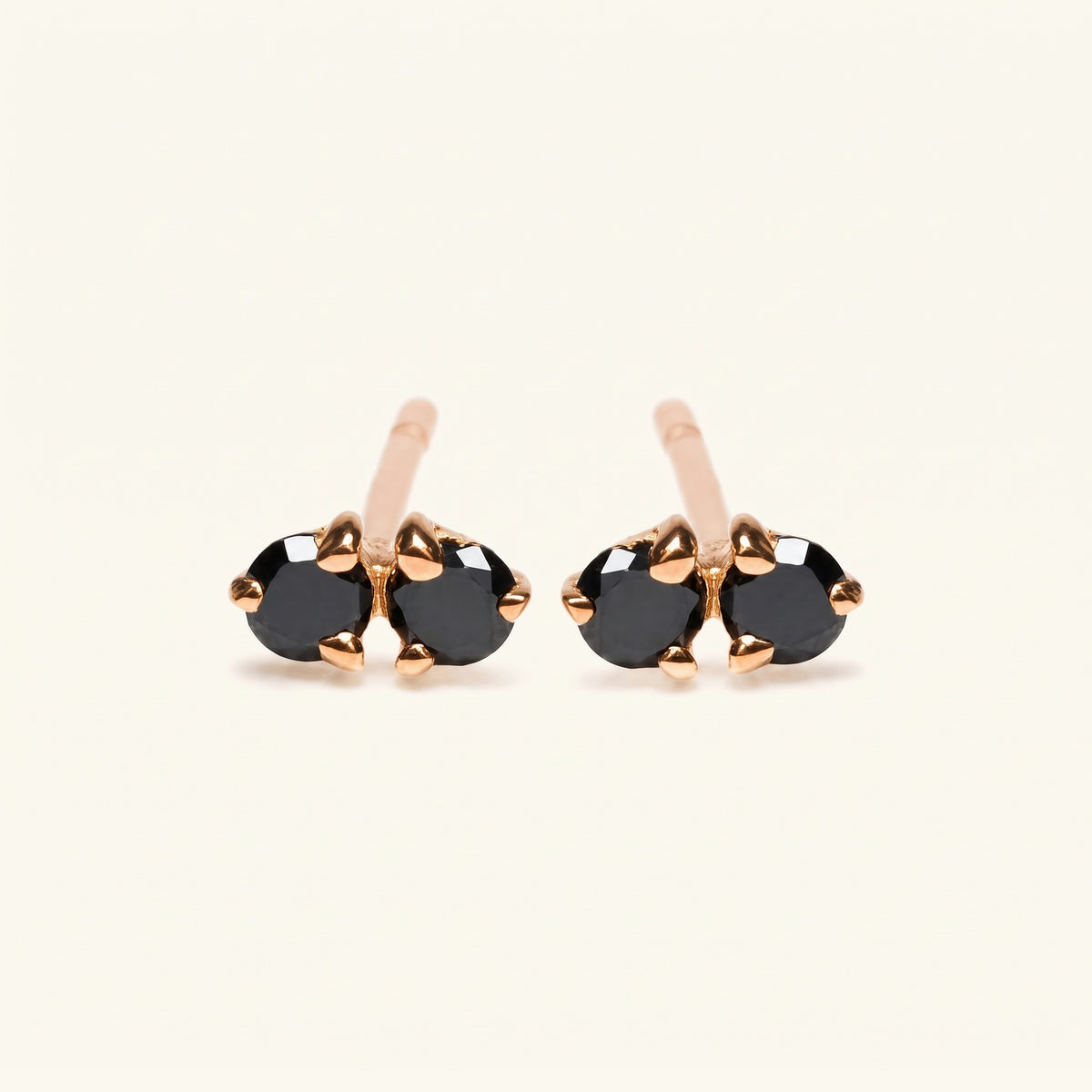 Prema Black Diamond Earrings - Rose Gold