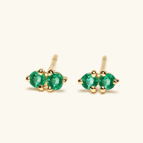 Prema earrings emerald - yellow gold