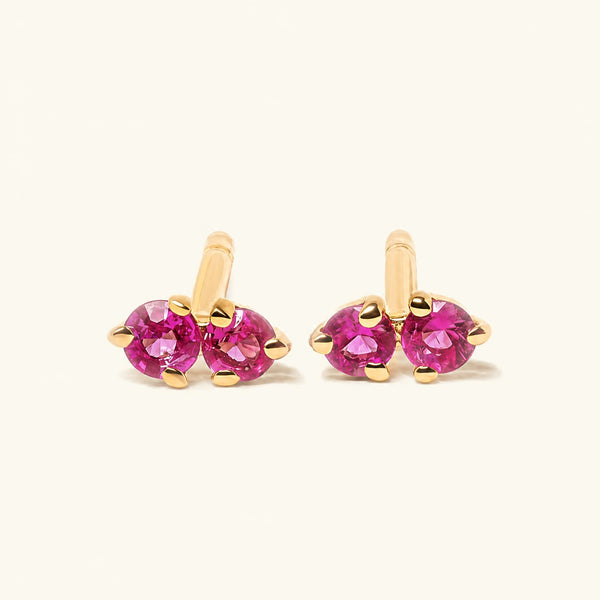 Prema Ruby earrings - yellow gold