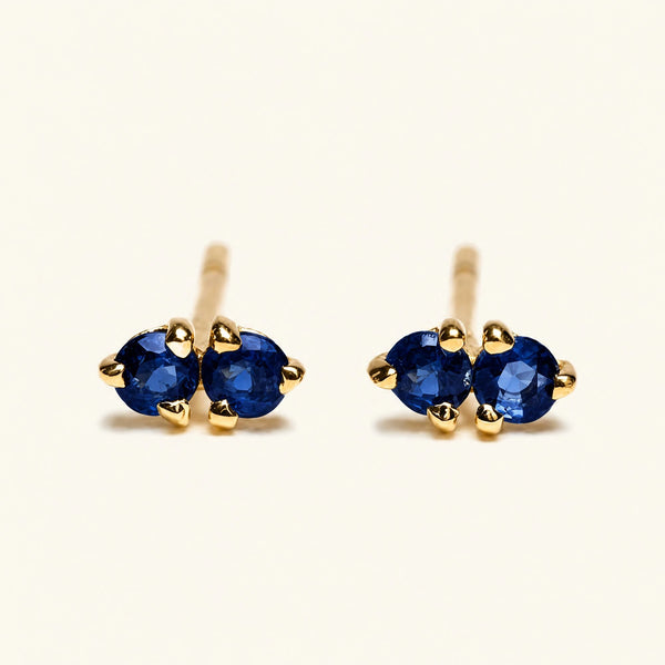 Prema earrings sapphire - yellow gold