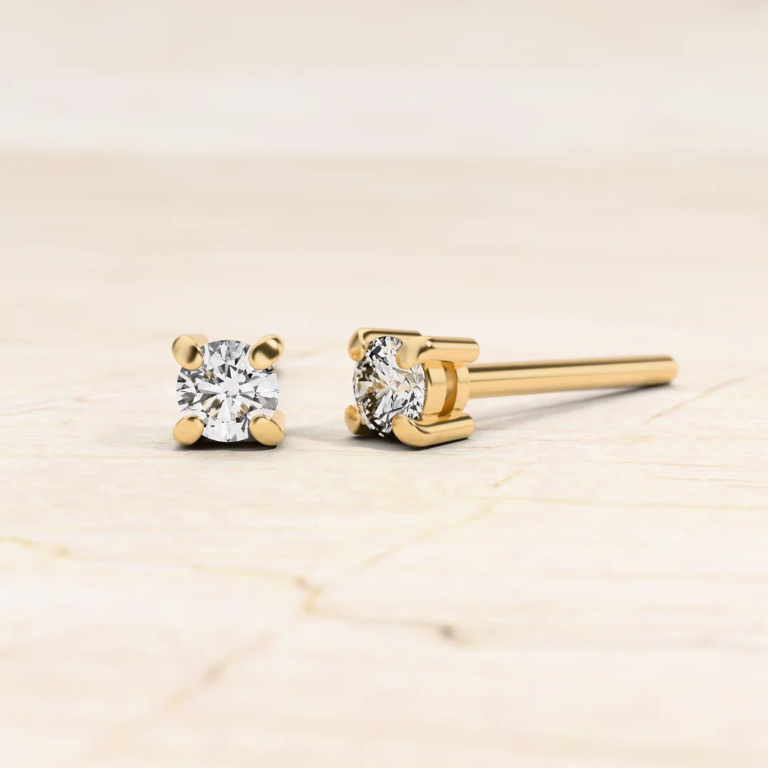 Boucles d'oreilles Diamant solitaire Saral en or jaune 18 carats