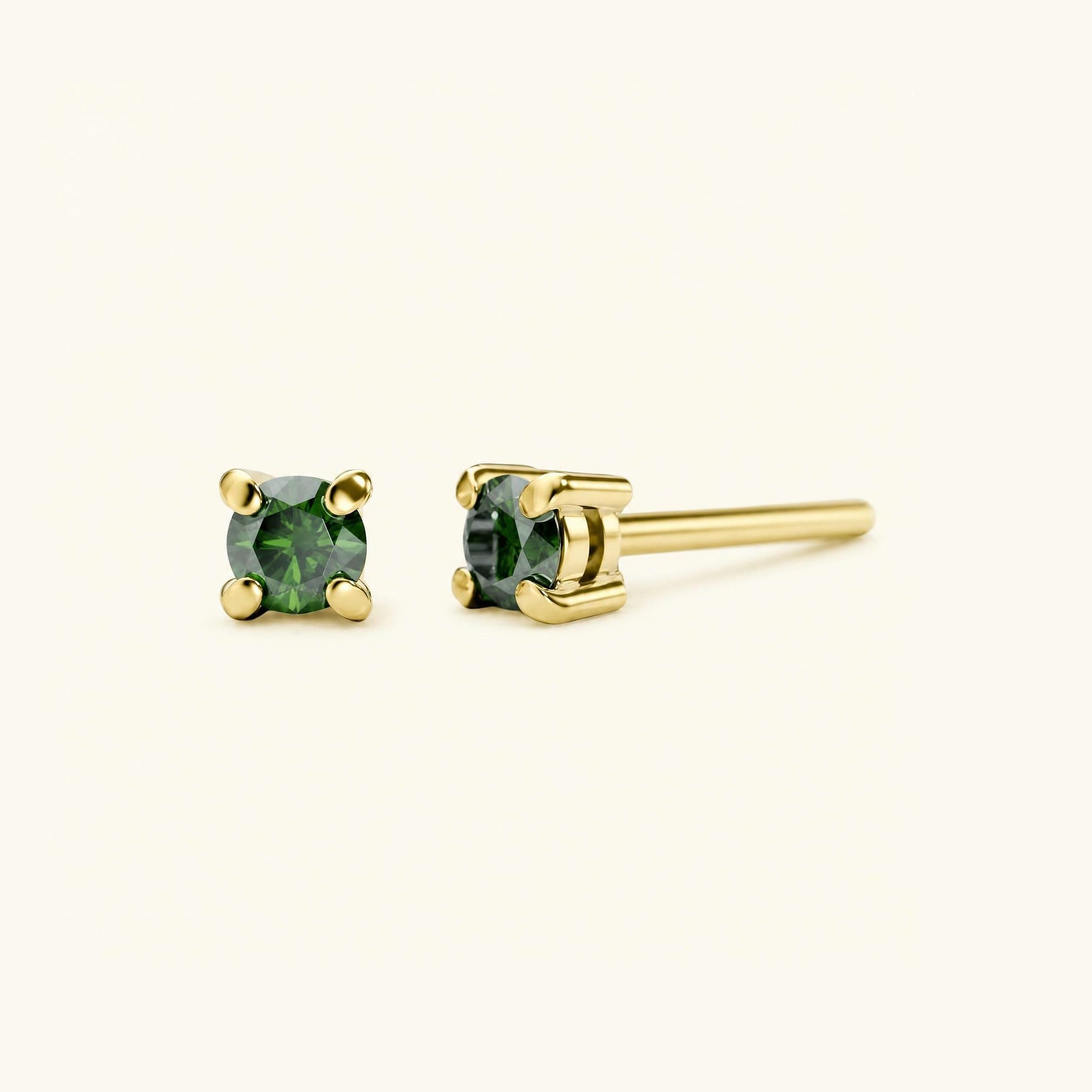 Saral Green Diamond Earrings - yellow gold