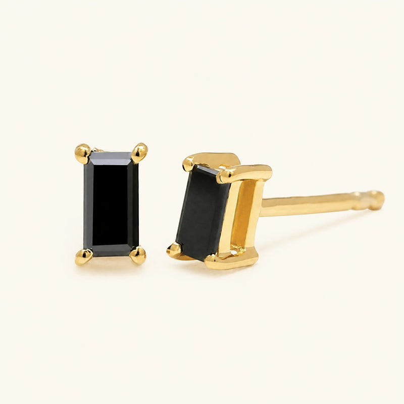 Shanti Black Diamond Earrings - yellow gold